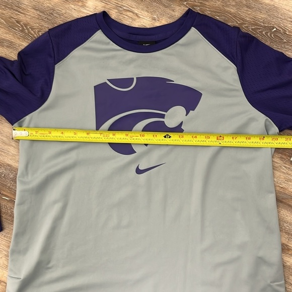 Nike Dri Fit K-State Wildcats Purple and Gray Long Sleeve Shirt Men's Size XL - Picture 11 of 14